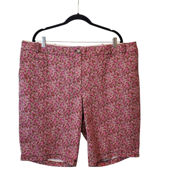 🍁Talbots Pink Floral Women's Shorts Size 18W - Picture 1 of 6